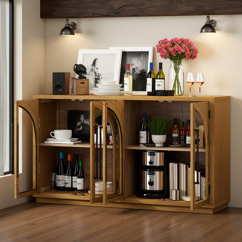 Buffet 60,03 ", Bois naturel