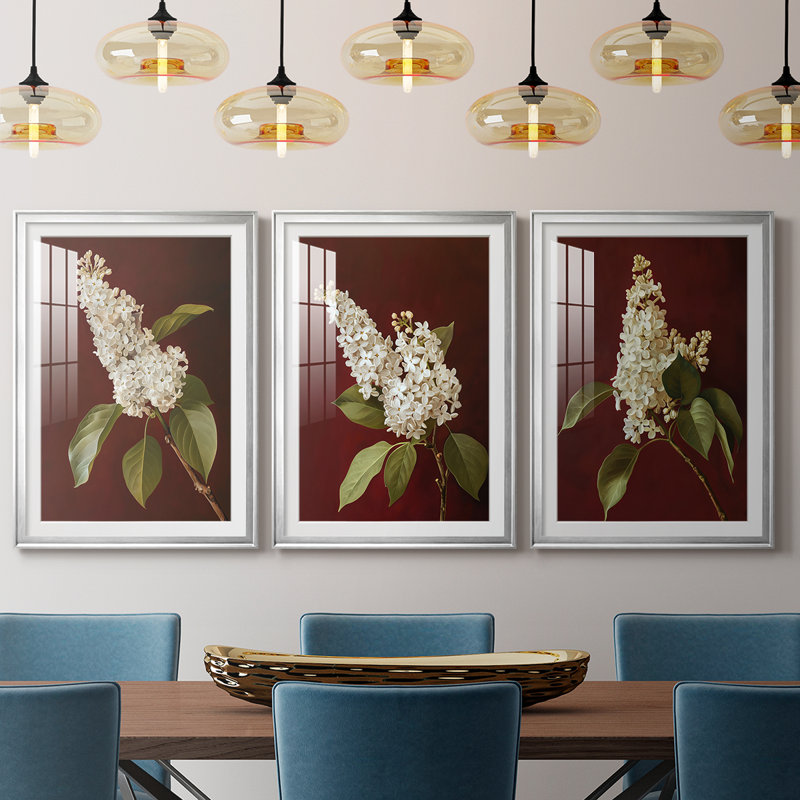 FLORAL Series CCV - Impression encadrée sur mesure de qualité supérieure - 3 pièces, H 21 po x l 30 po