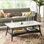 Table basse captivante composée d'une tablette à deux tons, assemblage nécessaire, l 48 po x P 24 po H 17 po distinctif avec design, requis,-1327075022