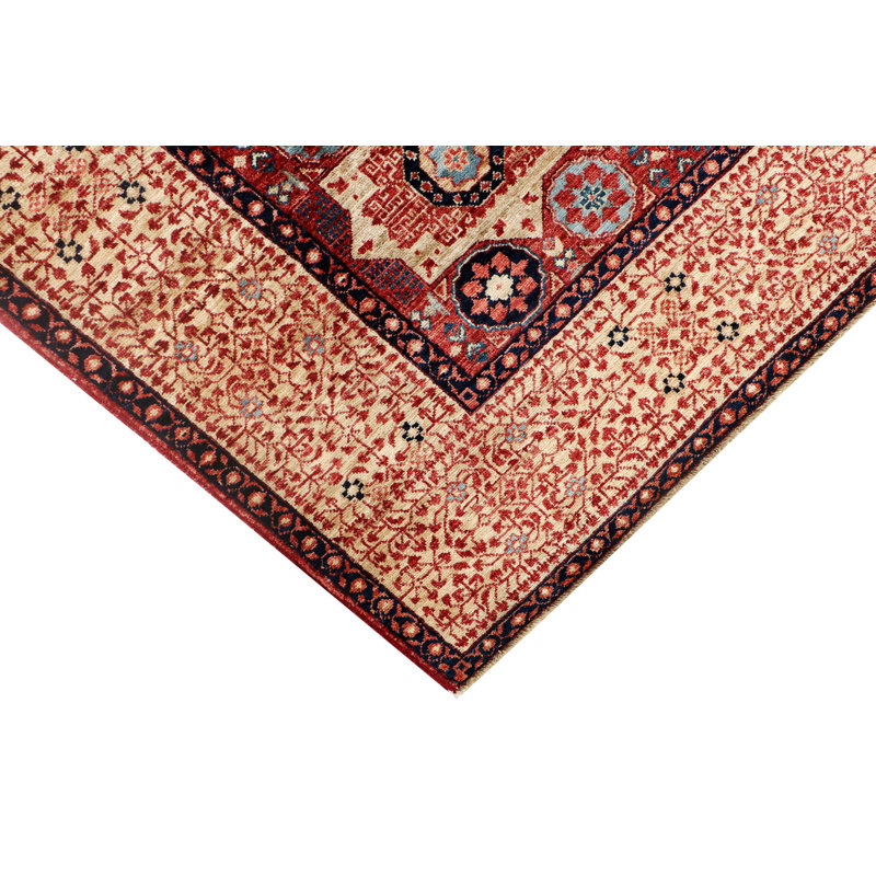 Hand-Knotted High-Quality Red/Blue/Beige Area Rug