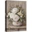 Œuvre crème pivoine crème dans une urne rustique, images de chambre à coucher, impression sur toile encadrée-132063911-132063917