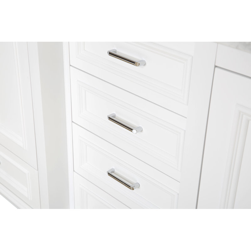 Ensemble de meuble-lavabo double 72 po Loughlam, Blanc, Marbre de Carrare