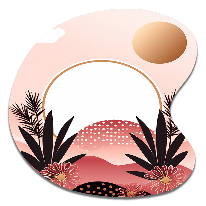 Boho Dreams Abstract Landscape In Vintage Pink I - Abstract Landscape Shape Assymterical Metal Art mural, H 27 po x l 27 po