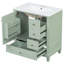 Meuble-lavabo 30 po avec lavabo, une porte avec tablette et trois tiroirs, porte à fermeture douce, vert clair-759280283