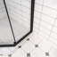 Porte de douche 36 "x 72" en forme de diamant néo-angle, enceinte coulissante à cadre noir avec verre trempé de 6 mm et système à double rouleau
