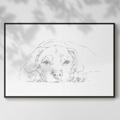 Lazy Dog III, toile encadrée de qualité supérieure - prête à être accrochée