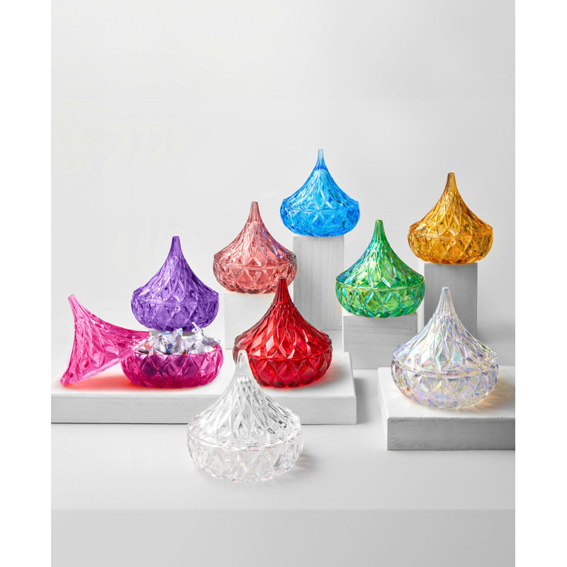 Clear Glass Diamond Hershey's Kiss Candy Jar