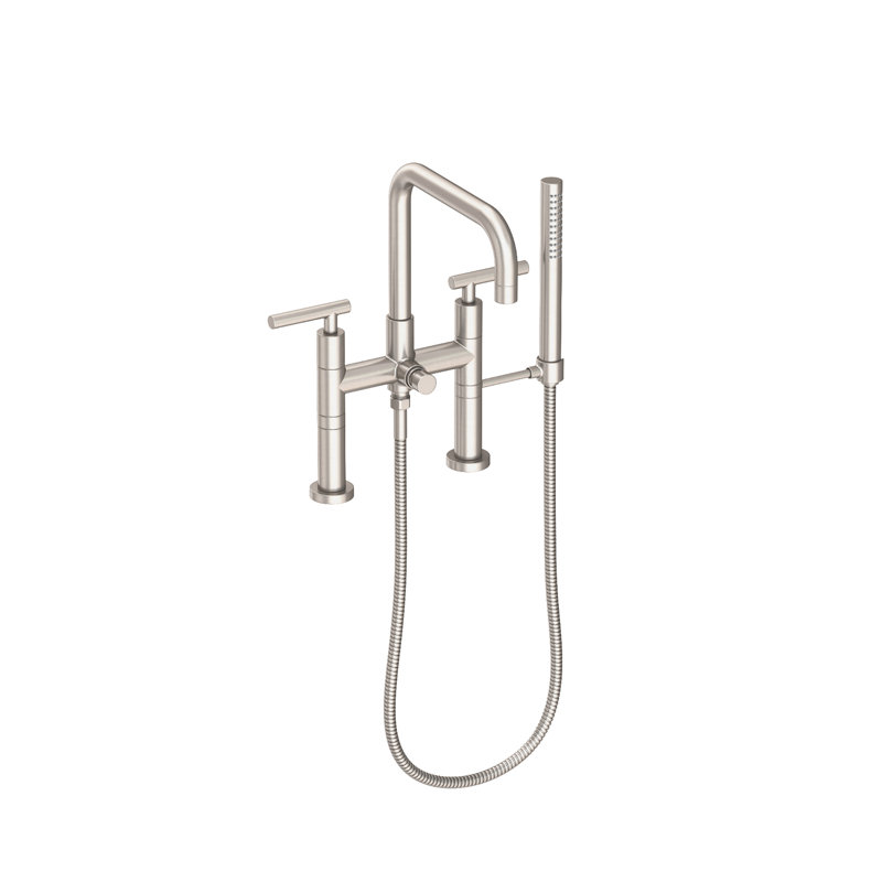 Exposed Tub & Hand Shower Set - Deck Mount, Satin Nickel