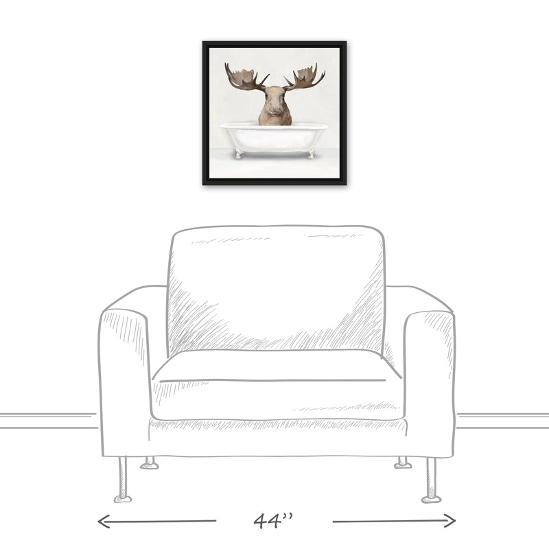«Moose In The Tub», reproduction d'art sur toile, L 17,75 po x H 17,75 po