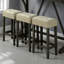 Modern Brown Dining Table W Usb 3X Stools Biscuit-Tufted Seat Cushion Beige 3Pc Dining Table Set