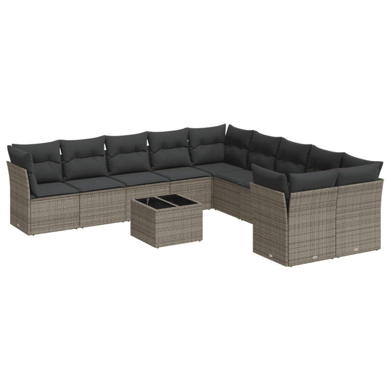 Ensemble de canapé de jardin Vidaxl Gris, gris foncé