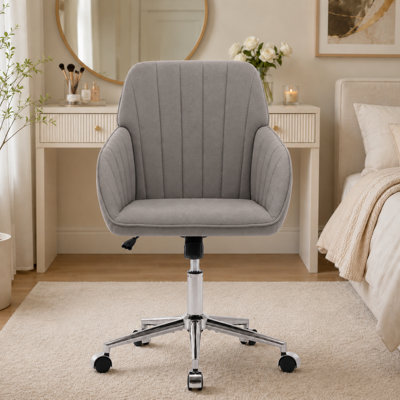Modern Adjustable Office Chair with Soft Cushion, Metal Legs