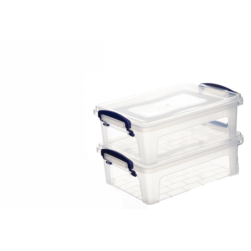 Bacs de rangement transparents avec couvercles, H 7,5 po x l 19 po x P 13 po, 22 qt