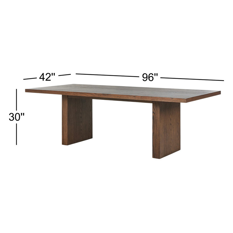 Torrington Oak Double Pedestal Dining Table, Dark Brown