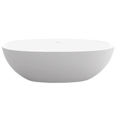 71" Premium Solid Surface Deep Soaking Bathtub