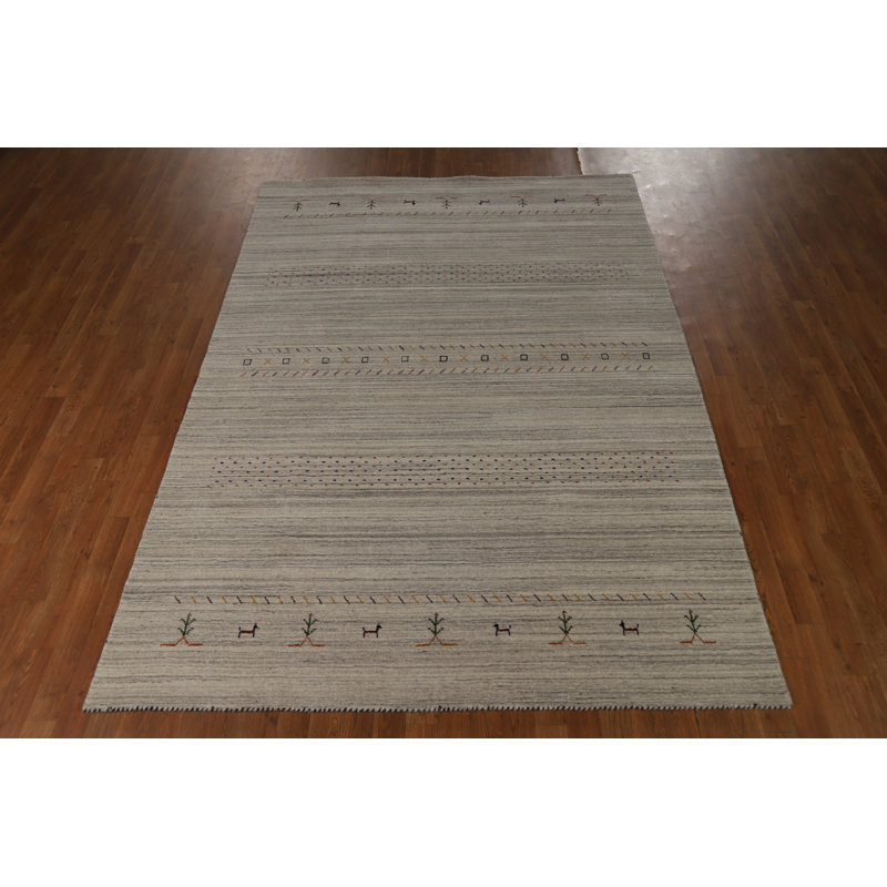 Striped Gabbeh Oriental Area Rug 6x9