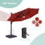 11Ft Large Lighted Cantilever Umbrella with Base-509748621