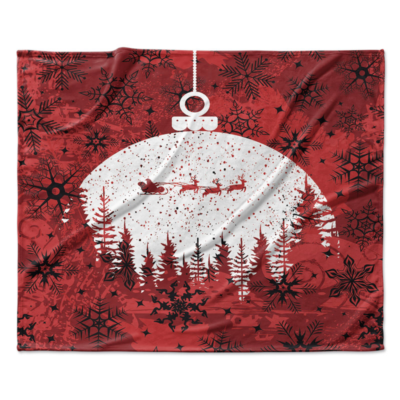 Santa's Sleigh Blanket Plain Weave / Muslin Heated Throw Blanket, 60" W x 80" L