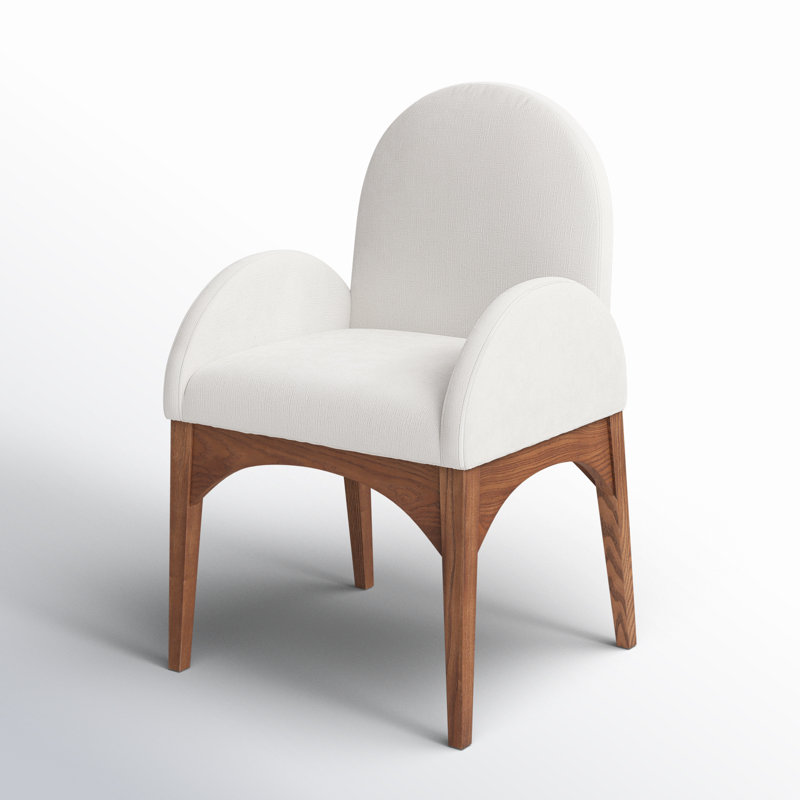 Fauteuil Waldorf, Noyer, Chenille crème