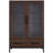 60" High Display Cabinet with 2 Storage Drawers Pantry with Glass Door and LED Lighting-261541702