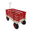 Chariot de chariot rouge en bois avec poignée pliante - Chariot utilitaire tout-terrain pour le camping et la plage-126257612