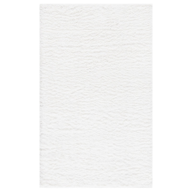 Brittney Performance solid color shag rug, Rectangulaire 3 pi x 5 pi, White