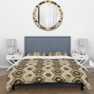Ensemble de housse de couette brun beige Midcentury III - Midcentury