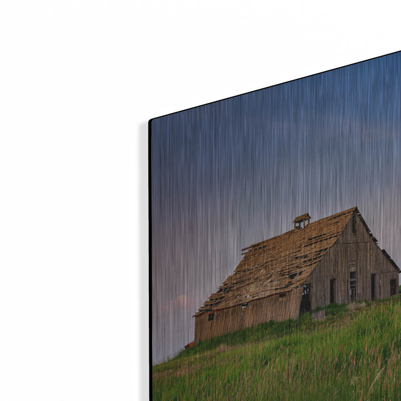 Mur en métal «Evening At The Old Barn» par Rick Berk, H 12 po x l 16 po