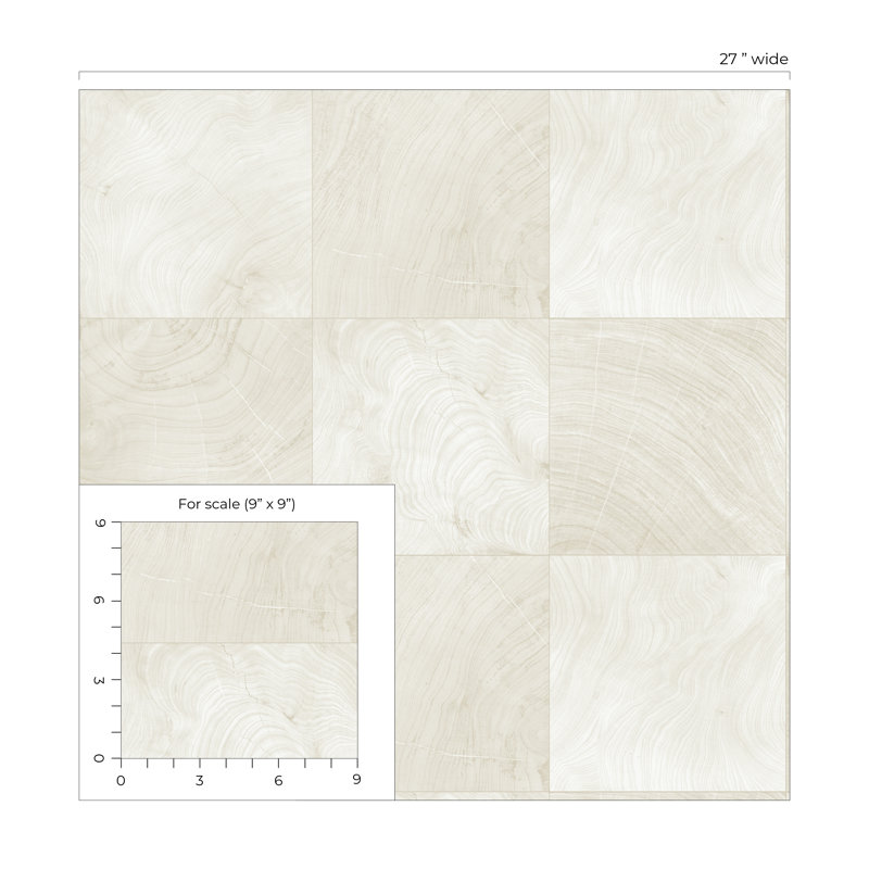 Papier peint en vinyle gaufré Ivy Bronx Designs Kemi, Crème, crème