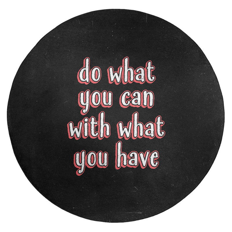 Tapis en poly-tableau noir style que vous pouvez citer, Rond 5 pi