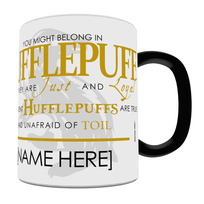 Harry Potter Sorting Hat Hufflepuff Personalized Heat Sensitive Coffee Mug