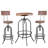 SET OF 3,Bar Table & Chair Sets For Pub Kitchen Dining Bistro Breakfast,Weld Metal Legs,Round Wood Top,Rustic Brown Industrial Black,37.4"-45.3"H Adjustable Swivel Table,39.37"-45.66"H Adjustable Swivel Industrial Bar Stool