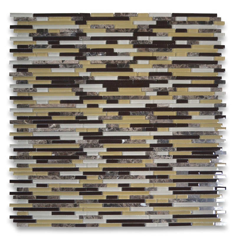 Carreau de mosaïque linéaire en marbre 12 po x 12 po pour mur et plancher