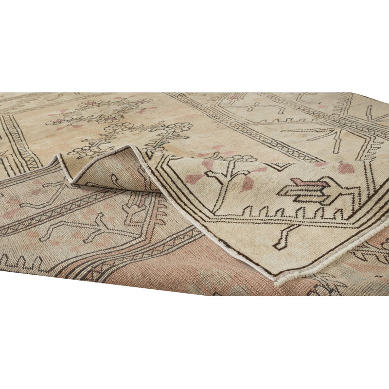 Hand Knotted Vintage Turkish Milas Rug, 100% Wool