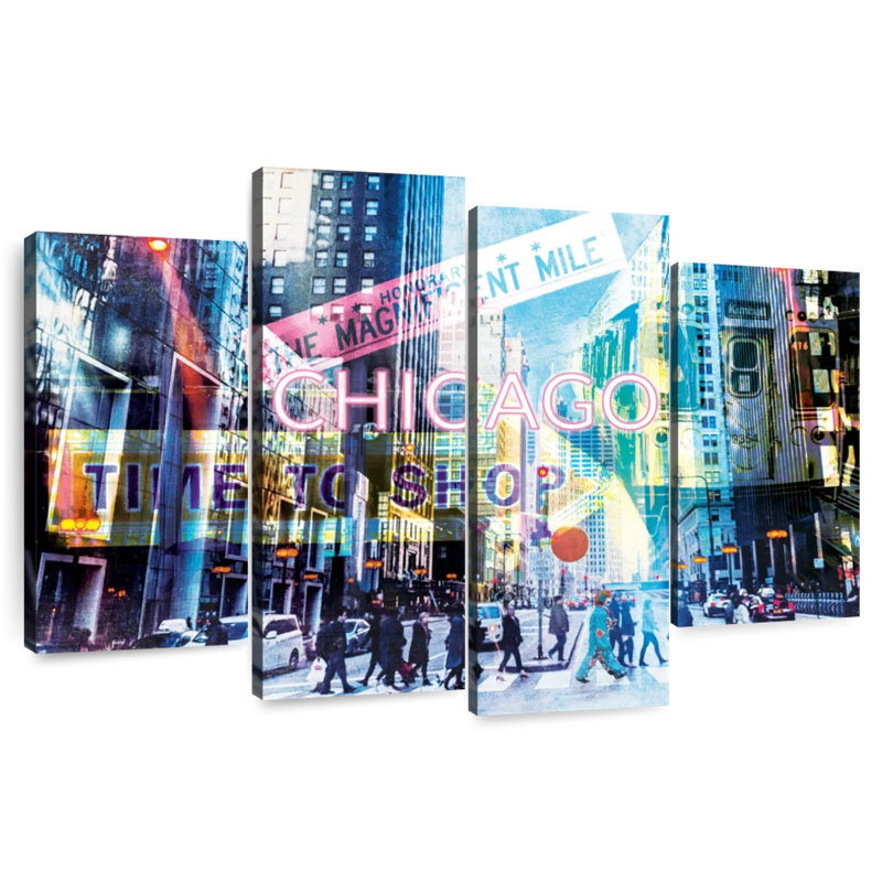 Keesha Chicago City Bustle Grunge, H 27 po x l 43 po