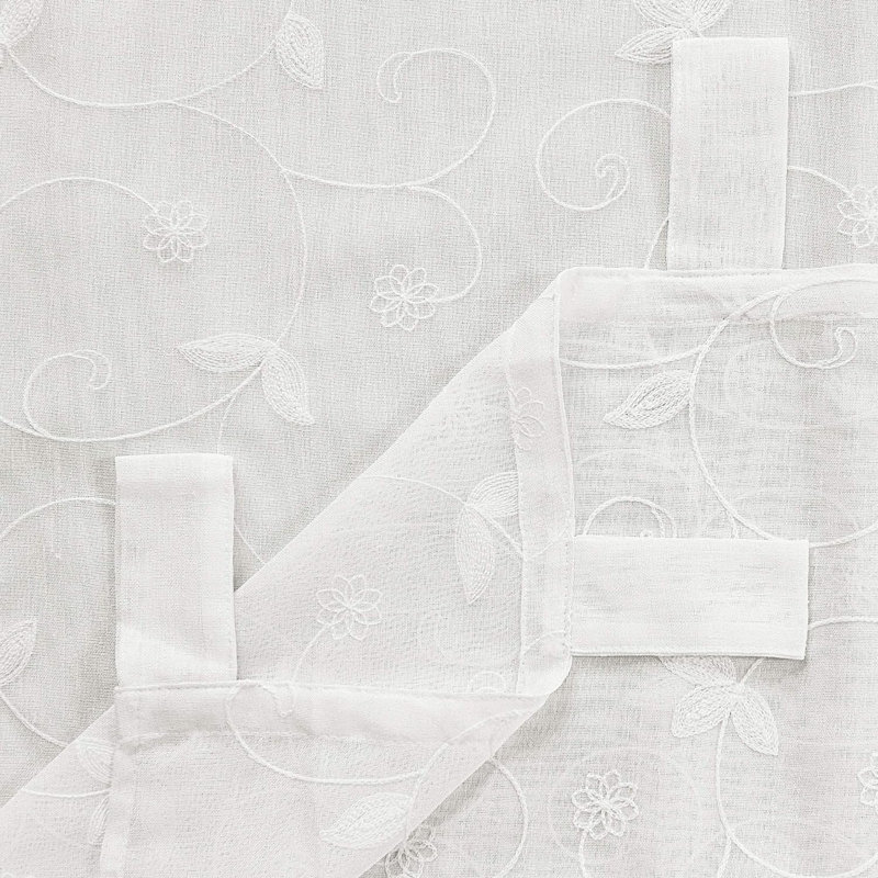 Aneatra Semi Sheer Curtain Pair, 140cm wide x 175cm high, Cream