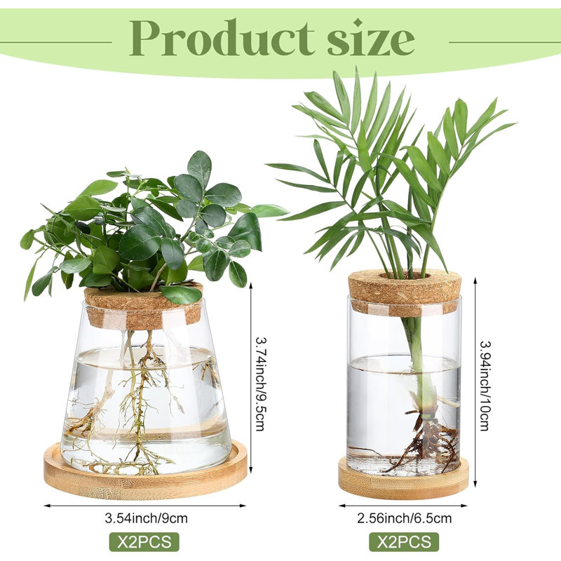 4 pots à fleurs avec pots en bois et couvercle en bois