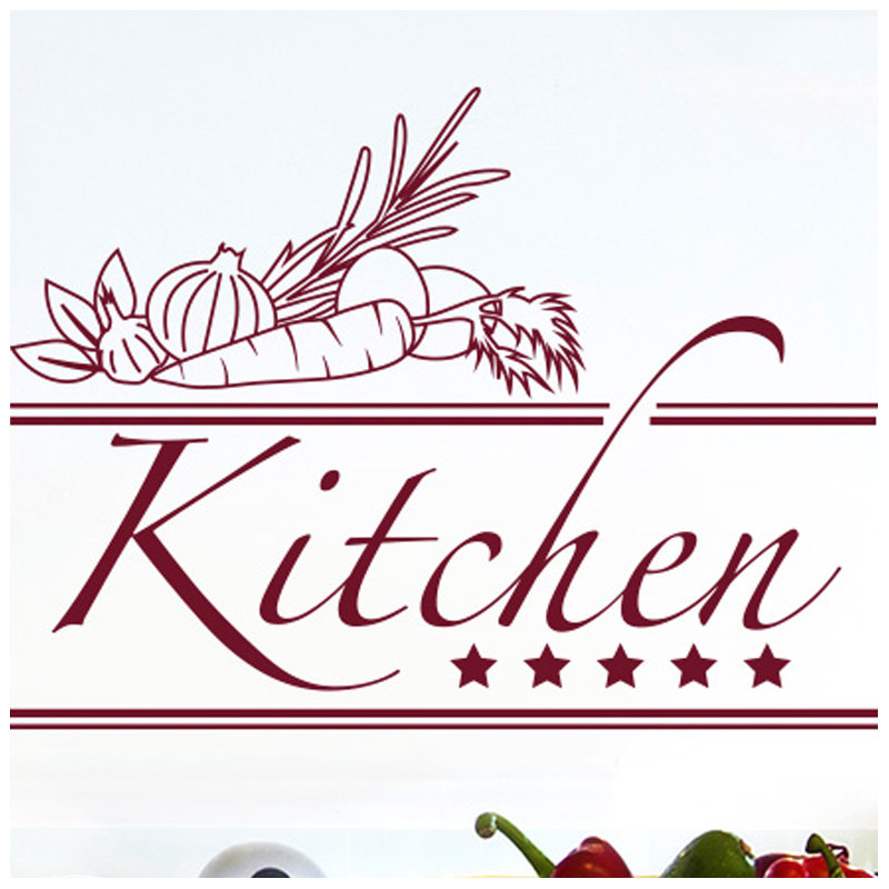 Food & Beverage Non-Wall Damaging Wall Decal, Burgundy, Medium