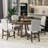 Tonecia 5-Piece Retro Style Functional Extendable Dining Set,Round Table with Leaf+4 Upholstered Chairs-115281015