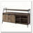 Rustic Oak and Black TV Stand with Sliding Barn Door