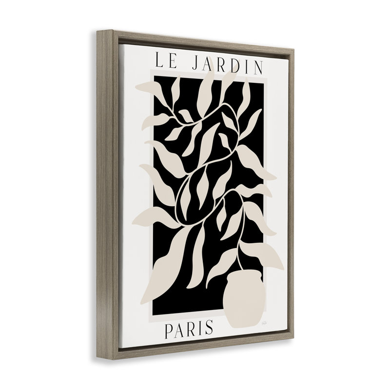 Cadre flottant Le Jardin Paris Botanicals, design par Natalie Carpentieri, H 31 po x l 25 po, Cadre flottant orme Montalcino
