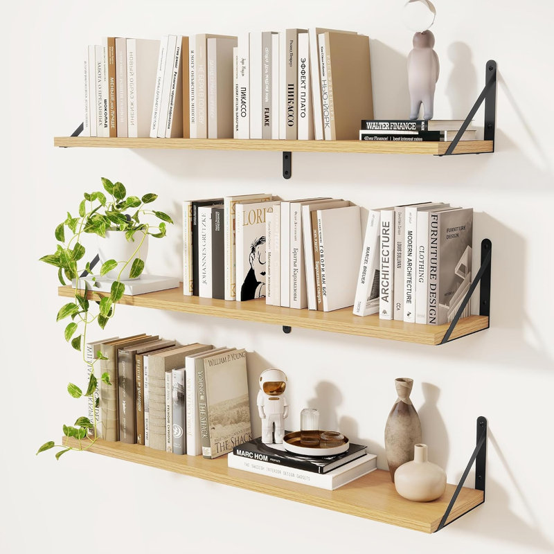 3 Piece Wood Floating Shelf
