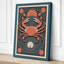 Crab in Symmetry Art Deco - Wrapped Canvas-379996422-379996475
