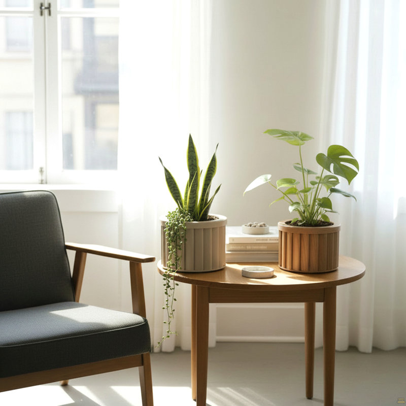 Pot rond Strata MD - brun moyen, Brun
