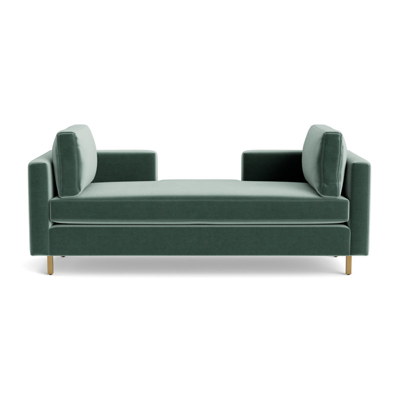 Hunter Bench, Performance Velvet - Jade, Brushed Brass