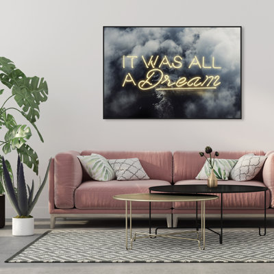 «Typographie and Quotes It Was All A Dream - Yellow Inspirational Quotes and Sayings» par Oliver Gal - impression d'art graphique