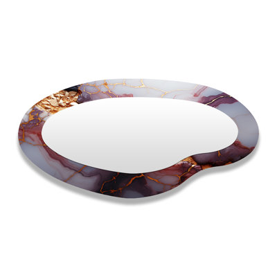 Gold Marble river VII - Abstract Modern Asymmetrical Decorative Wall Mirror