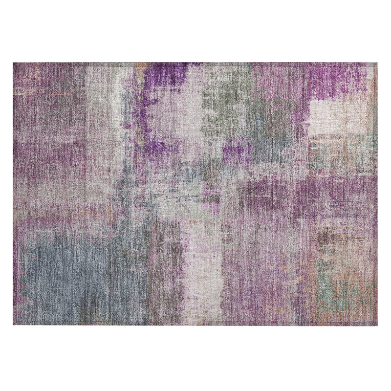 Machine Washable Indoor/Outdoor Christain ACN1357 Lavender Rug, Rectangle 1'8" x 2'6"