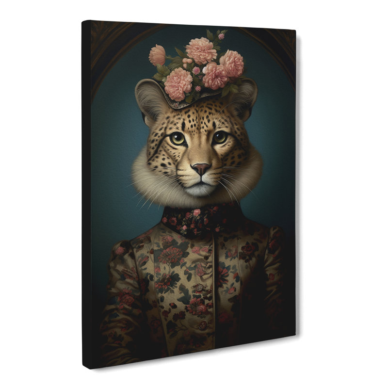 Cheetah Victorian Art - Print, 60cm H x 40cm W x 3cm D