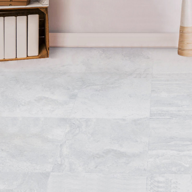 Bennit Peel and Stick 45.72cm x 45.72cm PVC Singular Tile in White